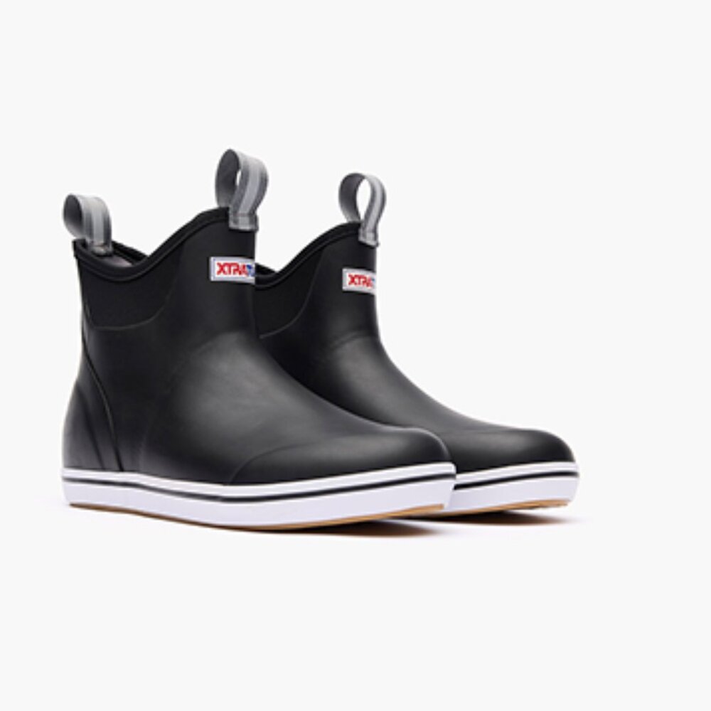 Mens Xtratuf 6 Inch Ankle Deck Boot - Black Waterproof size 9